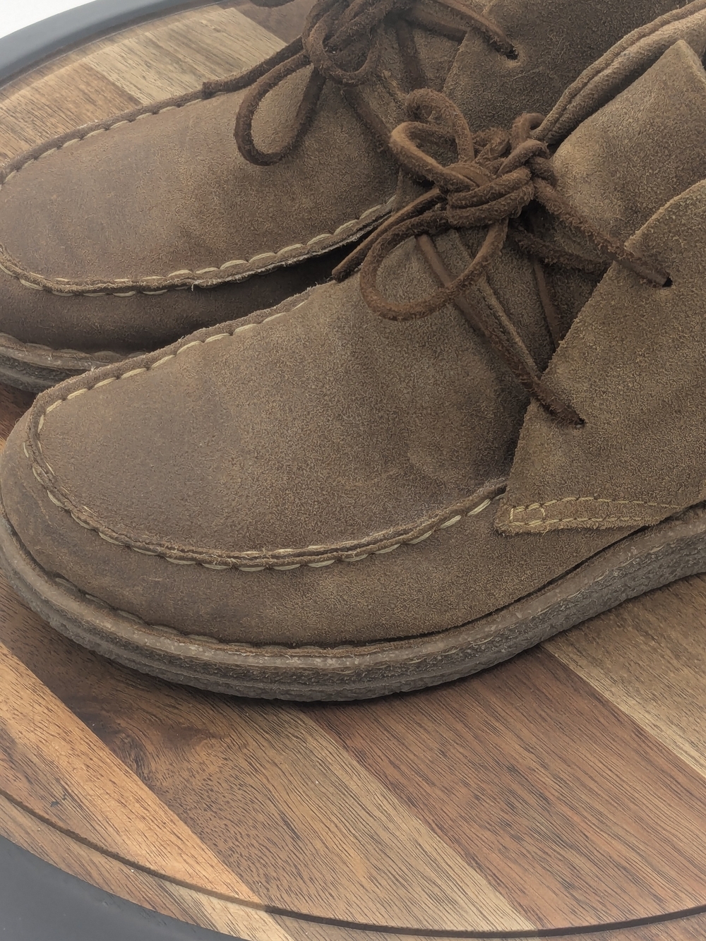 Born Analia Brown Suede Chukka Boots Lace Up Side Zip Ankle Booties Size 10 - Picture 5 of 15